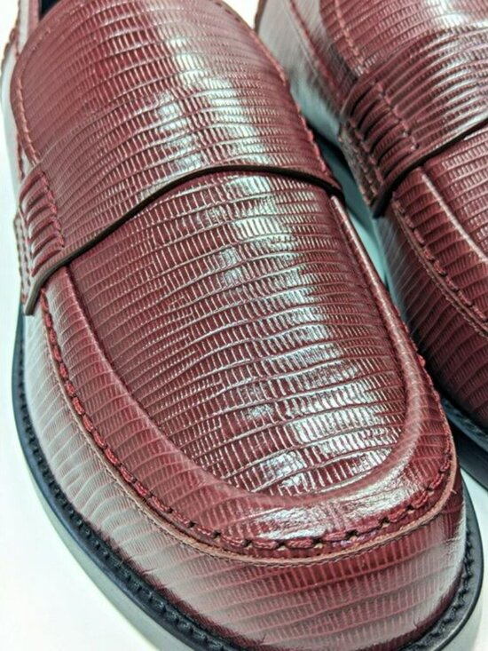 Alexander McQueen Men\'s Croc Embossed Apron Toe Loafers Size 45 (MSRP $990) main image 10